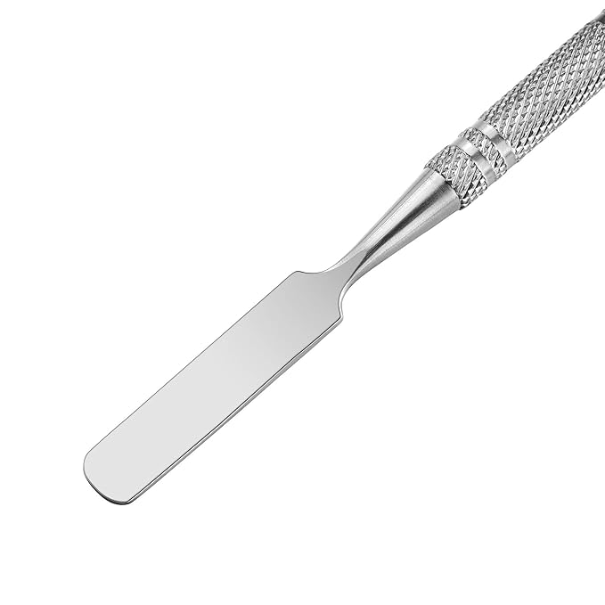 5Pcs Makeup Spatula tool metal Set Professional Beauty Stainless Steel Cosmetics Mixer Long Metal Spatula Depotting Mixing Tool (#2)-Velvo Beauty