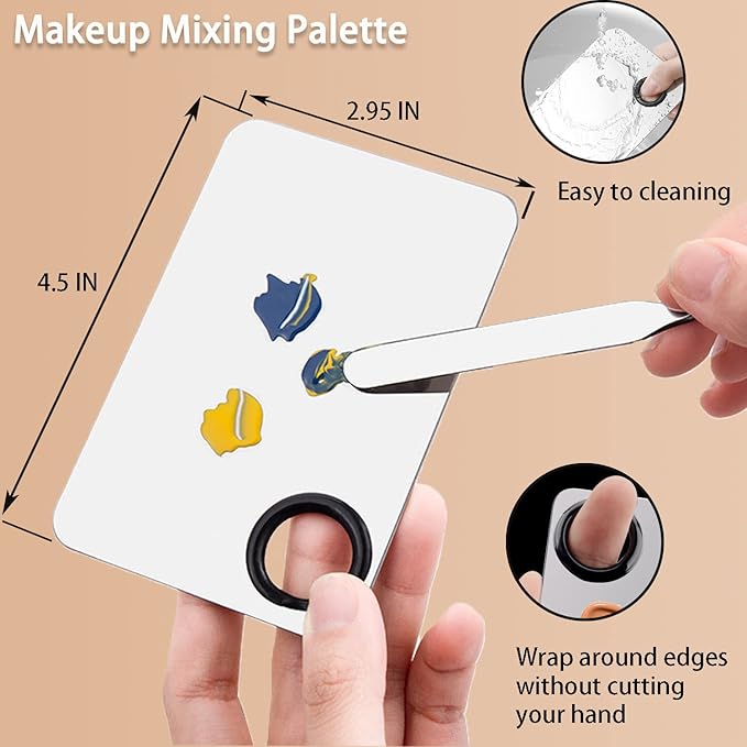 Picasso Makeup Spatula,Foundation Spatula,Foundation Palette,Make Up Spatula Tool,Mixing Nail Art Palette Beauty Skincare Cosmetic Spatula Makeup Tools,(Spatula+Palette+2 Pcs Powder Puff)-Velvo Beauty