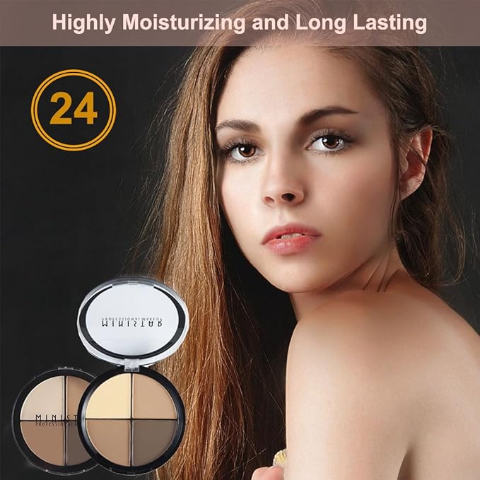 Contour and Highlight Palette Powder Contour Kit Concealing, Highlighting & Contouring Foundation/Concealer Palette Full Coverage Concealer for Mature Skin-Velvo Beauty