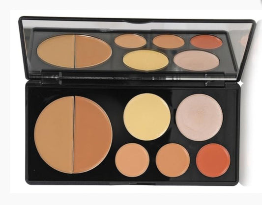 EVE PEARL Flawless Face Palette, Foundation, Concealer, Blush all in one palette-TAN, 8oz-Velvo Beauty