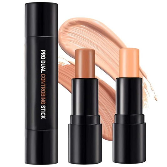 Double-End Contour Highlighter Stick Contour Stick, Face Highlighter, Contour Makeup Contouring Sticks Cream Concealer (3)-Velvo Beauty