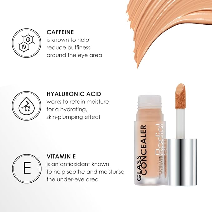Rodial Glass Concealer Shade 1 - Luminous, Full-Coverage Cream with Peptides and Antioxidants for Flawless Skin, 0.1 fl. oz.-Velvo Beauty