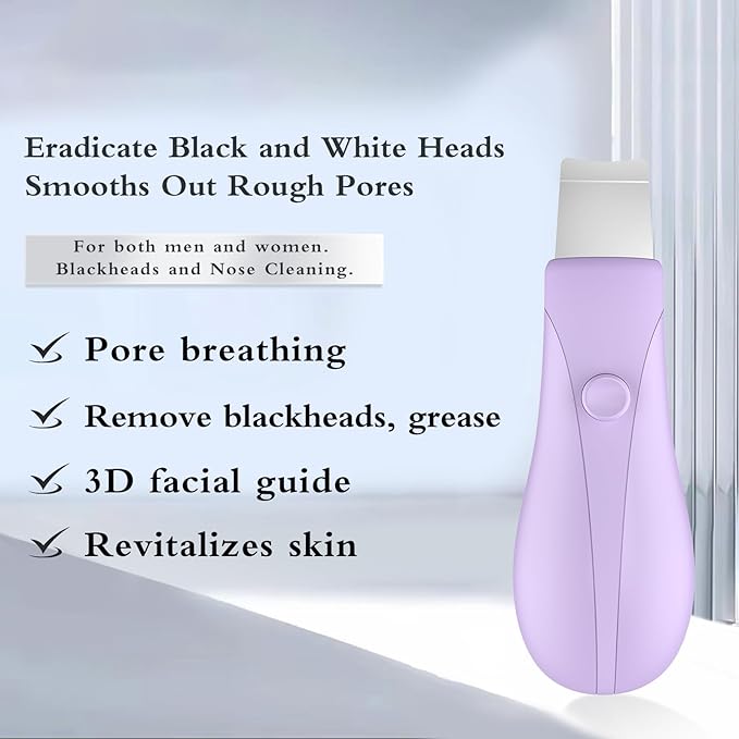 Skin Scrubber Face Spatula Skin Spatula Pore Cleaner Blackhead Remover Tools for Facial Deep Cleansing Skin Care Tool for Men and Women (Purple)-Velvo Beauty