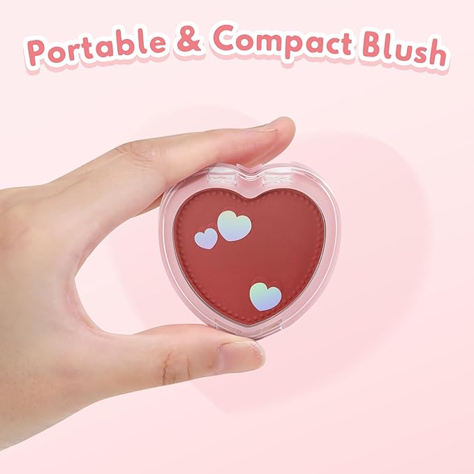 Boobeen Powder Blush Matte Pressed Blush Palette, Highly Pigmented Cream Pink Blusher for Cheeks, Blusher Compact Powder Makeup Lightweight Easily Blends, Single Color Rouge Powder-Velvo Beauty