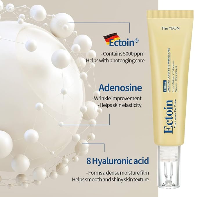 Korean skin care TheYEON Ectoin Vital Conceal Eye Cream for Dark Circle / 20ml 0.67 fl. oz/Concealer, Hydrates, Covers, Wrinkles and Puffiness, Anti Aging-Velvo Beauty