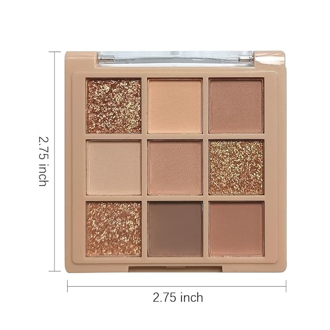 Eyeshadow Palette Makeup- 9 Colors Naked Eyeshadow Palette Matte Shimmer Korean Natural Eye Shadow palettes Highly Pigmented Naturing-Looking Long Lasting (#01)-Velvo Beauty