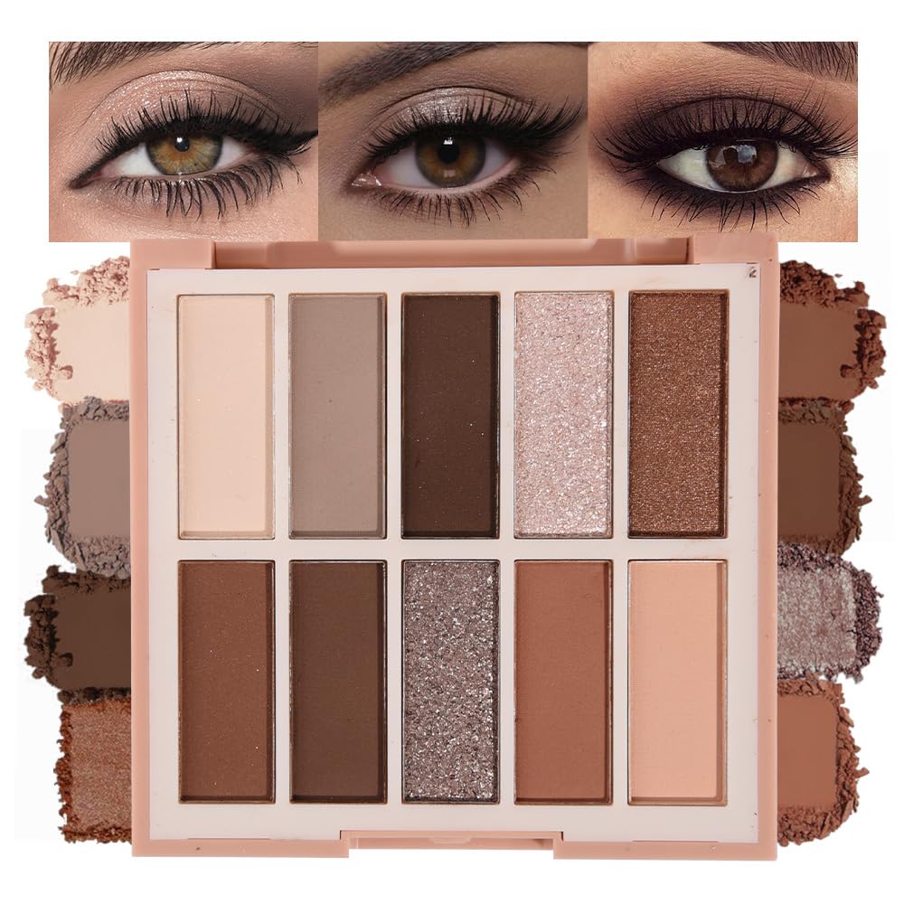 Neutral Nude Eye Shadow Palette,Matte Brown Bronze Naked Cream Eyeshadow Palette,Make Up Pallets for Women Natural Eyeshadows for Eyes Long Lasting Naturing-Looking-Velvo Beauty