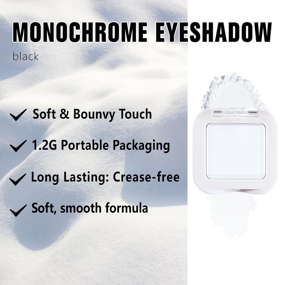 Buildable Matte Eyeshadow Makeup Palette Single - White Shades | Creamy Pressed Powder for Easy Blending | Mini Travel Palette for Women | Everyday Natural Eye Makeup-Velvo Beauty
