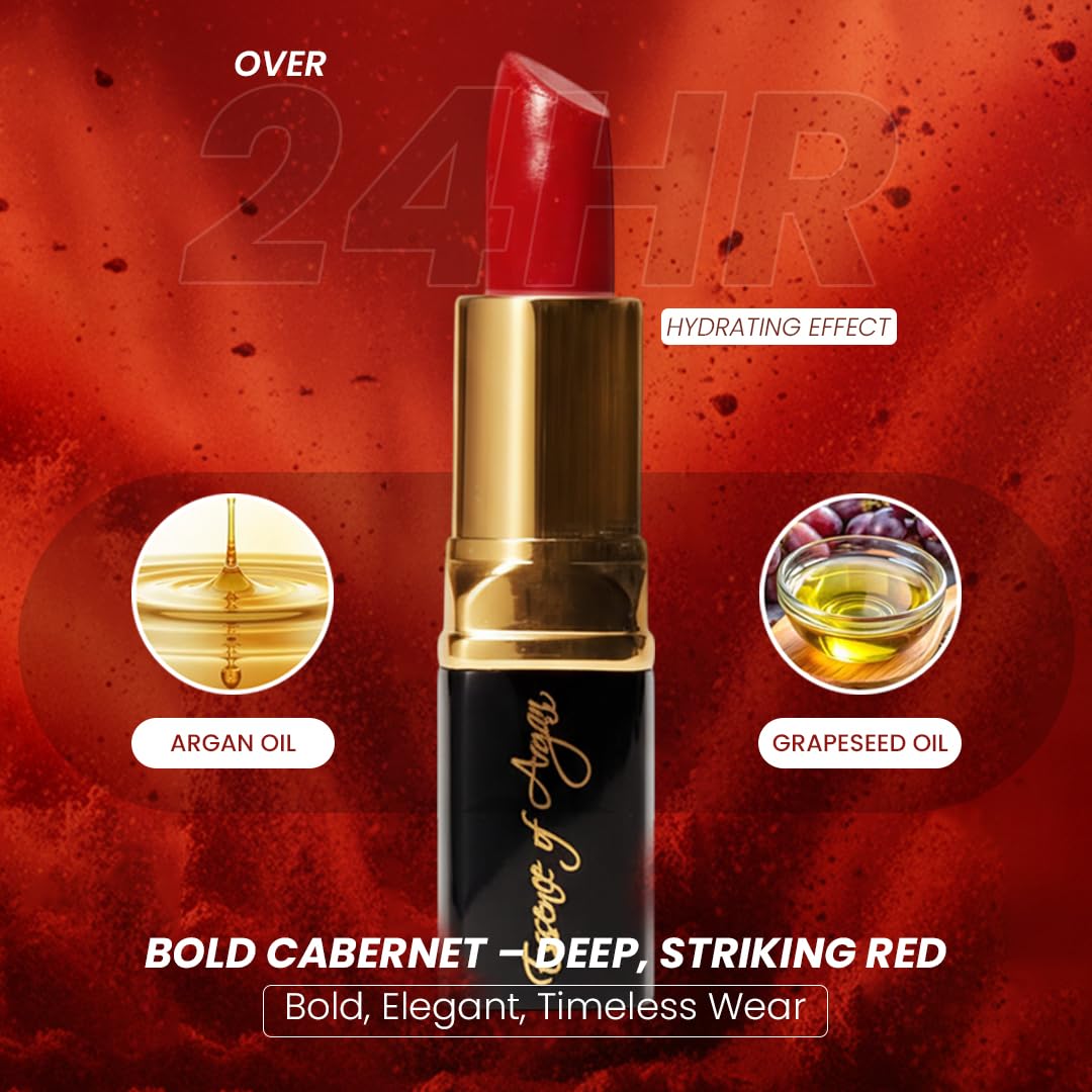 ๐๐๐๐ฒ๐ป๐ฐ๐ฒ ๐ผ๐ณ ๐๐ฟ๐ด๐ฎ๐ป Deep Moisturizing Red Lipstick, Long Lasting Lipstick & Lip Care in 1 with Pure Organic Argan Oil, Shea Butter, Jojoba Oil & Aloe Vera Hydrating, Roses R Red-Velvo Beauty