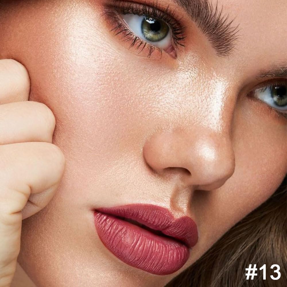 Kaely 2-in-1 Mauve Red Lip Liner & Lipstick Set Kit for Women, Matte Lips Kit with Lip Liner Lip Stains Long Lasting Waterproof 24 Hour Lipstick and Lip Liners Combo Lipliners Pencil Set 13-Velvo Beauty