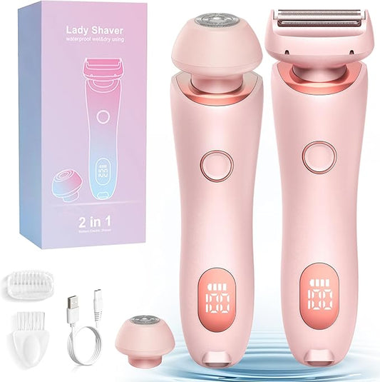 Livora Electric Shaver for Women, Bikini Trimmer for Women, Silk Glide Pro Shaver, Removable Head Electric Trimmer for Bikini, Pubic Hair, Legs, Body, Wet/Dry-Velvo Beauty