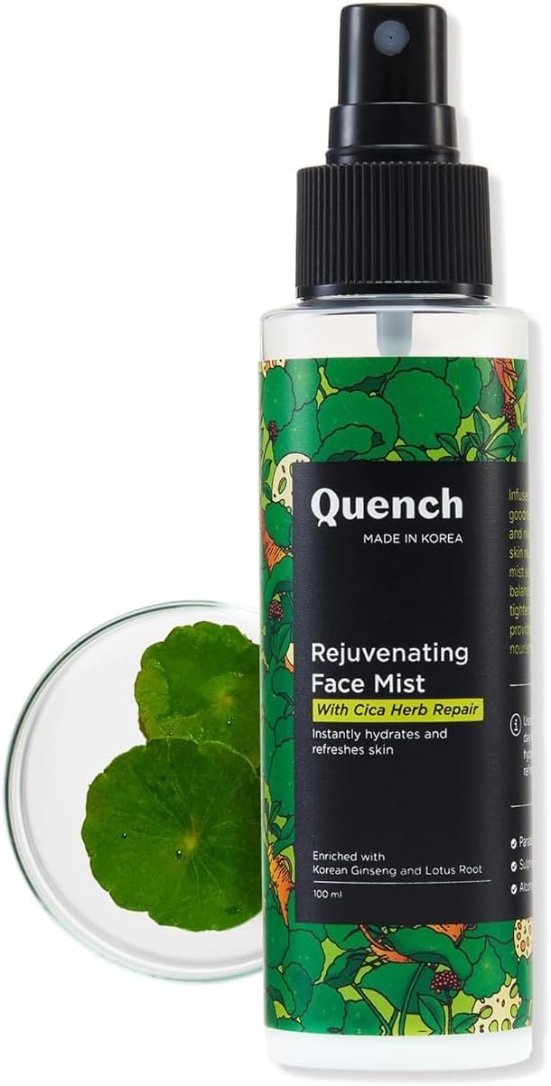Quench CICA & 2% Niacinamide Face Mist Toner for Oil & Acne Control | Hydrates, Calms and Refreshes Skin | Gentle & Non-Irritating | Lightweight, Alcohol-Free and Non-Comedogenic (100ml)-Velvo Beauty