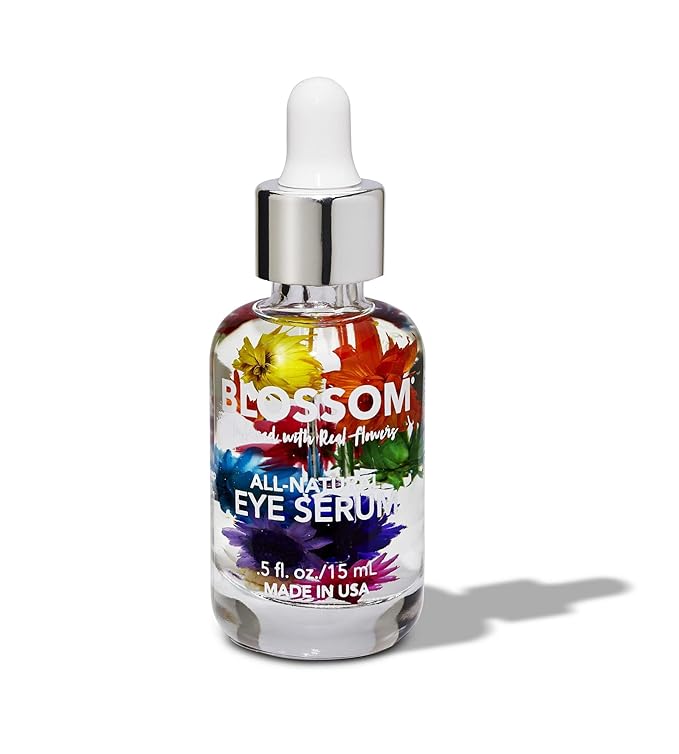Blossom All Natural Organic Cruelty Free Moisturizing Eye Serum with Essential Oils, Infused with Real Flowers, Made in USA, 0.5 fl. oz., Spring Bouquet-Velvo Beauty