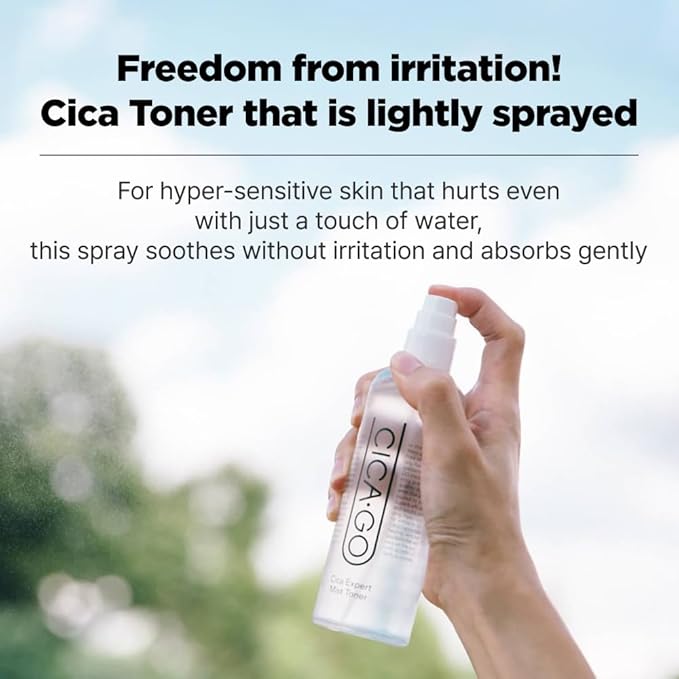 CICA Expert Mist Toner, Alcohol-Free Soothing Facial Mist for Sensitive Skin, Hydrating & Calming Korean Skin Care (5.07 fl.oz/150ml)-Velvo Beauty