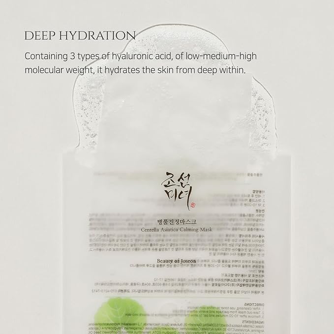 Beauty of Joseon Centella Asiatica Calming Mask Daily Moisturizing Soothing Cica Face Sheet Mask for All Skin Types, Korean Skincare Stuffers for Men Women, 10 sheets-Velvo Beauty
