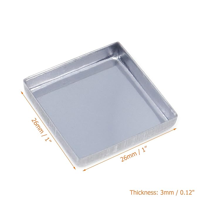 Pack of 30 Empty Square Metal Pans 26mm Eyeshadow Palette Pans Replacement for Magnets Makeup Palettes (3mm Height)-Velvo Beauty