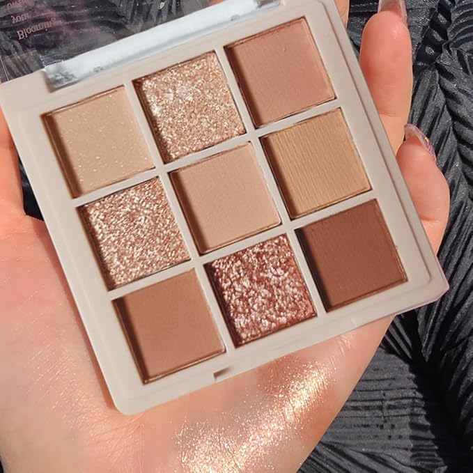 Eyeshadow Palette Makeup- 9 Colors Naked Eyeshadow Palette Matte Shimmer Korean Natural Eye Shadow palettes Highly Pigmented Naturing-Looking Long Lasting (#03)-Velvo Beauty