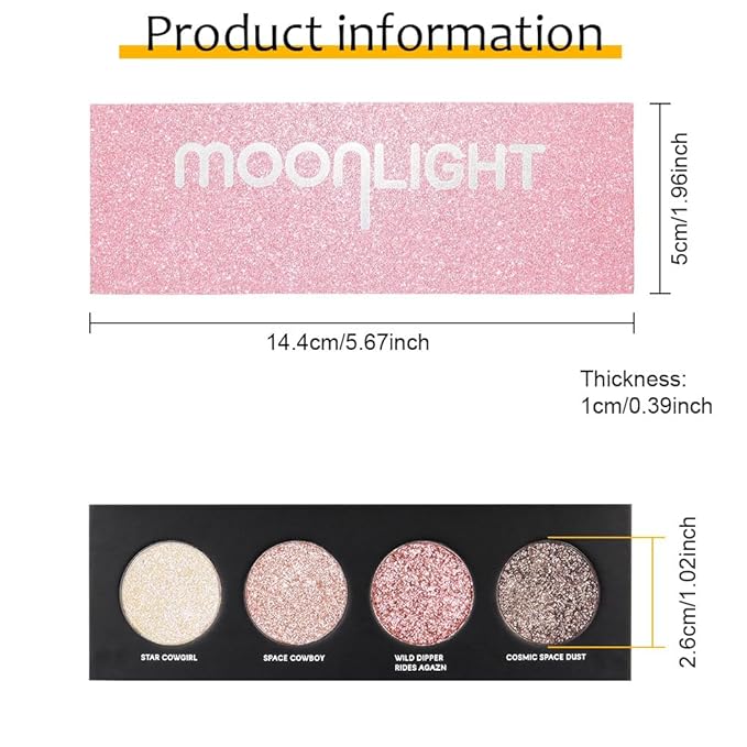 4 Colors Highlight Pink-Purple Eyeshadow Palette, SHANY Cosmetics Shimmer Eyeshadow Palette, Cruelty-Free and Vegan Formula, Glitter Shimmer Eyeshadow for Professional Makeup-Velvo Beauty