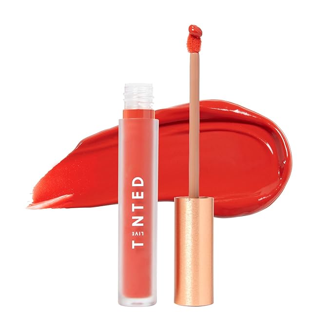 Live Tinted Huelip Liquid Lip Crème - Weightless, Long-Lasting Liquid Lip with Hyaluronic Acid and Jojoba Oil For a Soft, Comfortable, Moisturized Finish - 0.09 fl oz - Orangey Red-Velvo Beauty