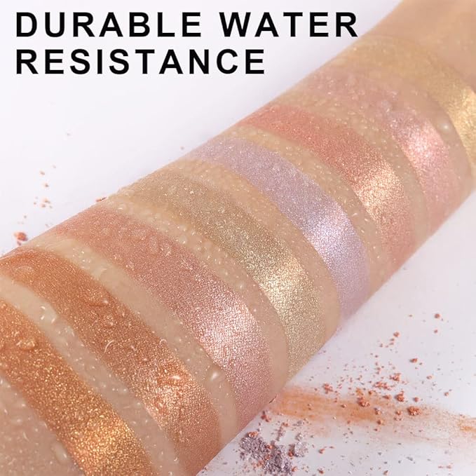 8 Colors Face Body Cheek Diamond Shimmer Highlighter Highlight Makeup Palette iluminadores de maquillaje,Highlighter+Makeup Gold Shimmer Blush Bronzer and Makeup Highlighter Powder C01-Velvo Beauty