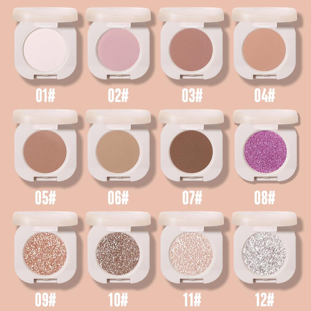 Single Nude Coffee Brown Matte Eyeshadow,Bright Intense Monochrome Eye Shadow,Apply Makeup Easily,Matte Pressed Powder Single Eyeshadow,24 Hour Eye Makeup Longwear Waterproof-Velvo Beauty