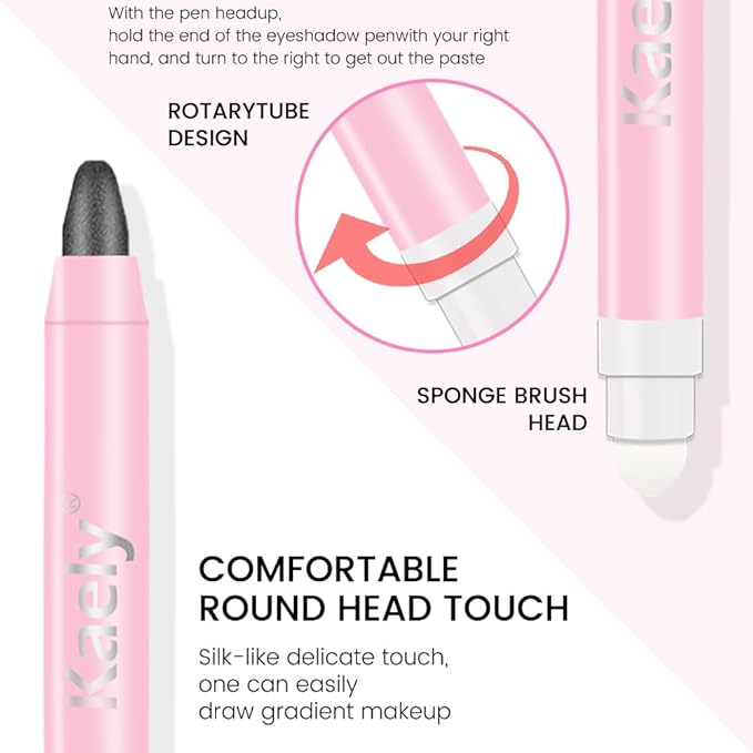 Kaely 2in1 Cream Eye Shadow Brightener Sticks for Eyes, Pencil Eyeshadow Applicator Stick Waterproof Pigmented, Eye Shadow Palette Highlighter Makeup, sombras para ojos, 03 Pearl Black Shimmer-Velvo Beauty