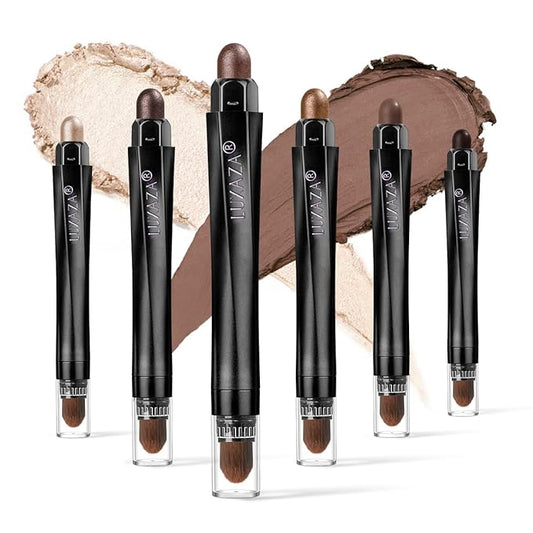 6PCS Cream Eyeshadow Stick Makeup Sets, Metallic And Matte Shimmer Eye Shadow Eye Brightener Stick Pencil Crayon, A02-Taupe Mauve-Velvo Beauty