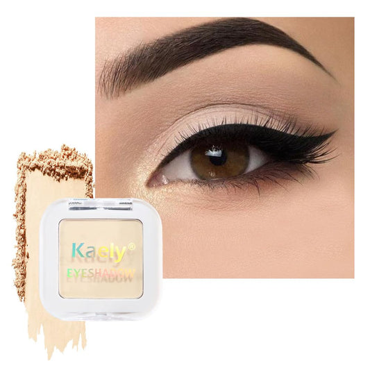 Buildable Matte Eyeshadow Makeup Palette Single - French Vanilla Shades | Creamy Pressed Powder for Easy Blending | Mini Travel Palette for Women | Everyday Natural Eye Makeup-Velvo Beauty