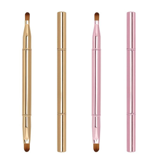 Unaone 2 Pack Lip Brush for Lipstick, Dual-Ended Lip Makeup Brush with Lid, Lipstick Brush for Lip Gloss-Velvo Beauty