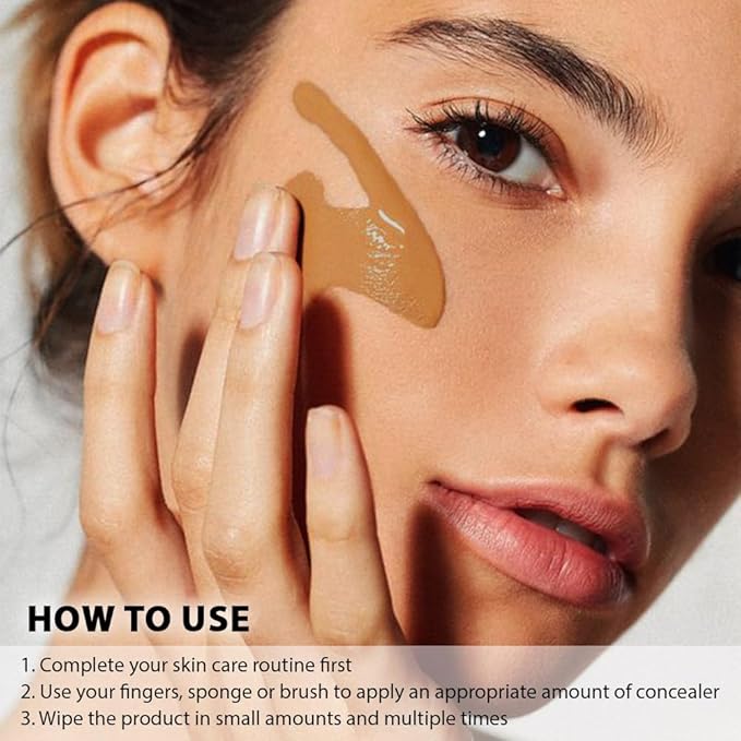 Kaely under Eye Concealer Full Coverage,Waterproof Concealer for Dark Circles,Puffiness,Redness,Cream Foundation Eye Brightener Serum,Color corrector de ojeras,Anti Aging,Natural Matte Finish,Dark-Velvo Beauty