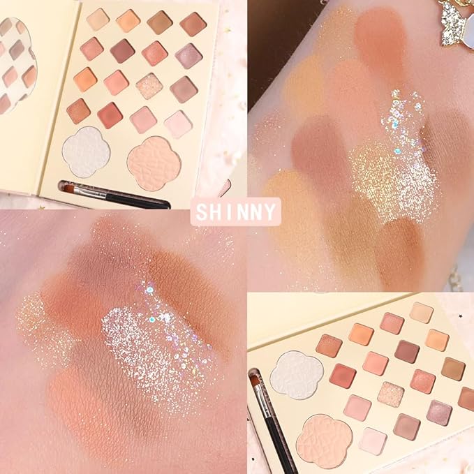 18 Girds Colorful Matte Shimmer Eyeshadow Palette for Eye Makeup,High Pigmented Eye Shadow Primers Powder Palet de sombras de ojos-Velvo Beauty