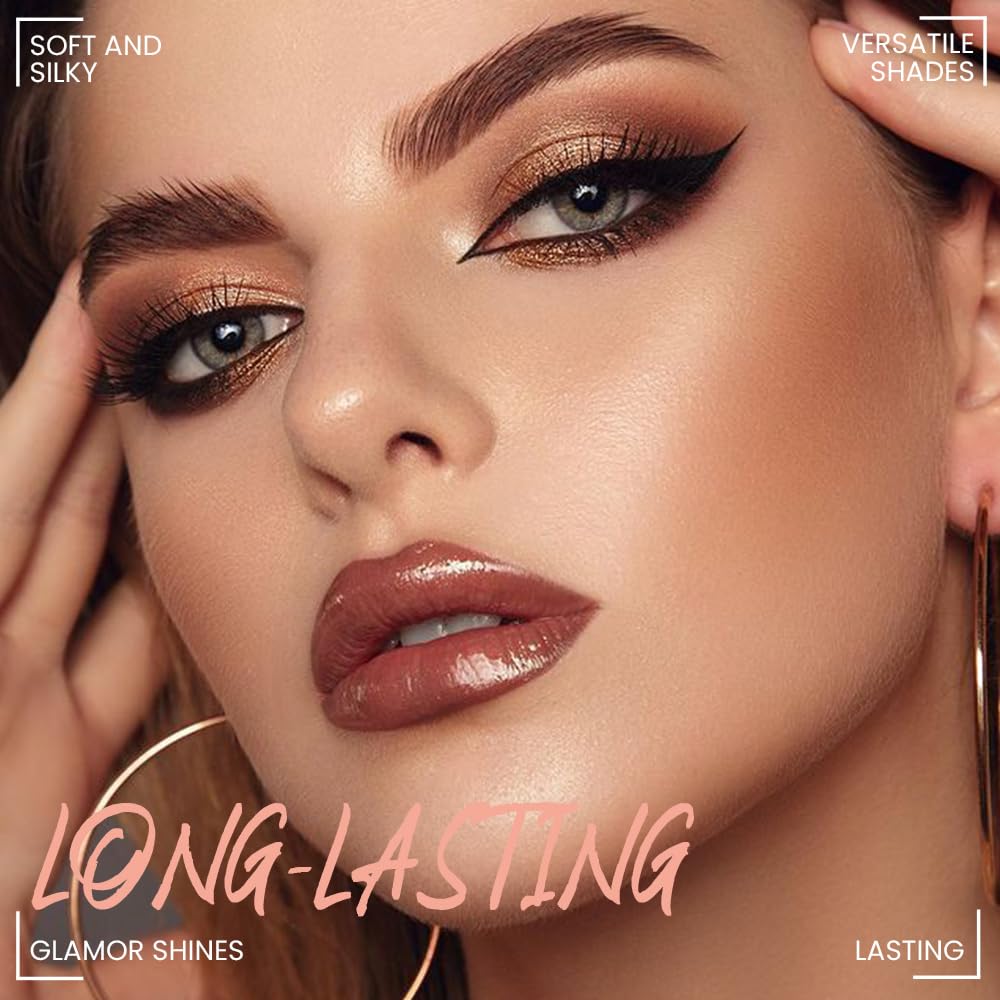 6-Color Nude Champange Brown Matte & Shimmer Eyeshadow Palette with Mirror – Highly Pigmented, Long-Lasting Eye Makeup for Artists & Creative Looks (02#)-Velvo Beauty