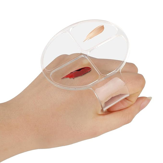 2 Pcs Makeup Hand Palette Foundation Palette Foundation Mixing Palette Hand-Held Nail Art Manicure Palette Clear Makeup Palette for Mixing Foundation Eye Shadow Nail Art-Velvo Beauty