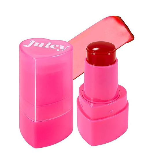Water Jelly Tint Blush, 3-In-1 Multi-Use Blush Cream Blush Stick for Eyes, Cheeks & Lips, Hydrating & Bouncy Jelly Texture, Blends Perfect for Skin Portable Multipurpose Long Lasting Waterproof(01, s)-Velvo Beauty