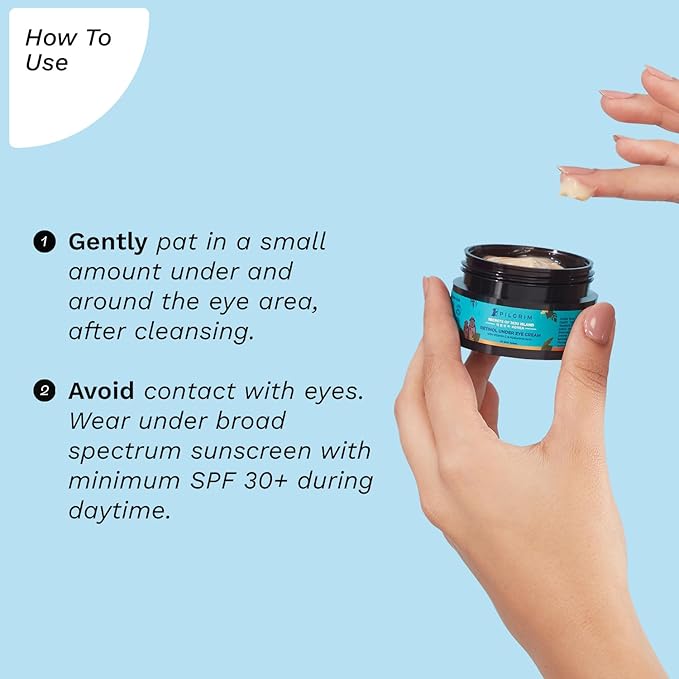 Pilgrim Korean Retinol Under Eye Cream | Infused with Vitamin C & Hyaluronic Acid | Redensify & Vitalized Skin | Eliminates Dark Circles & Wrinkles | Provides Youthful Skin | 1.06 Oz/50g-Velvo Beauty