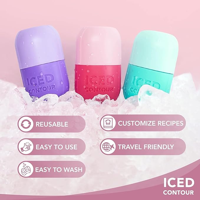 Ice Roller for Face, Ice Face Roller for Eyes, Neck and Cold Therapy for Injuries. Ice Mold for Face Massager, Skin Care. Remove Fine Lines, Shrink Pores, Reduce Acne (White)-Velvo Beauty