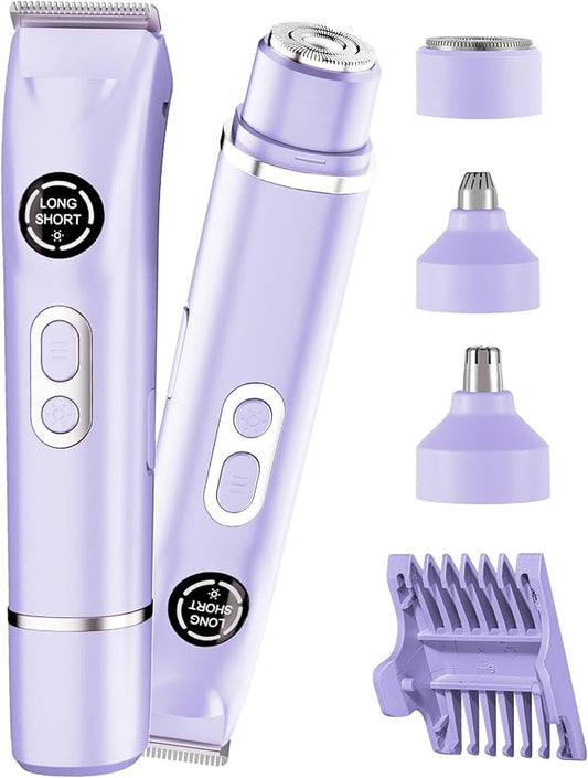 Bikini Trimmer for Women|Hair Removal Shaver - Painless Electric Razor, Cordless Body Shaver for Travel, Replaceable Lady Facial Razor|Trim Nasal/Eyebrows, IPX7 Waterproof&Easy Cleaning, Ceramic Blade-Velvo Beauty