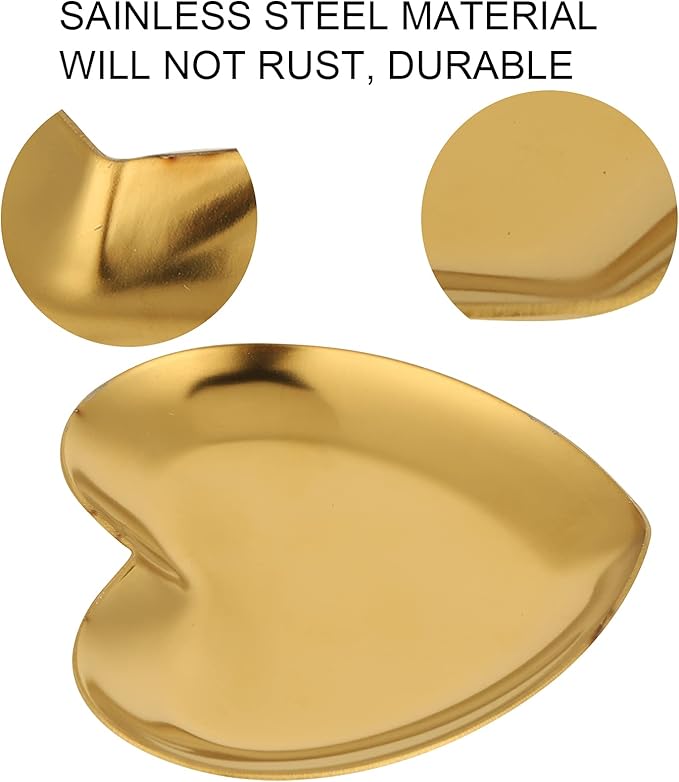 Nail Palette, Makeup Palette Nail Palette Heart Shaped Art Palette Stainless Steel Makeup Mixing Palette Makeup DIY Paint Color Mixing Tray Nail Art Palette Resin(Gold)-Velvo Beauty
