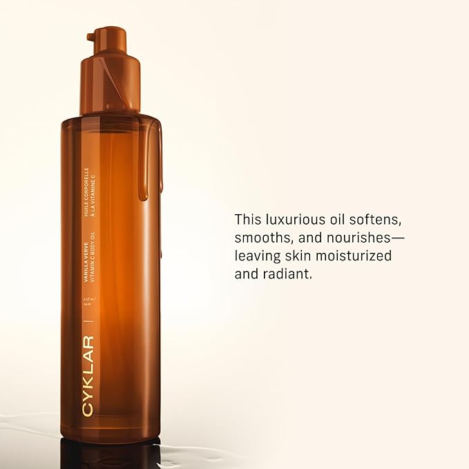 Vitamin C Body Oil for Women and Men. Moisturizing Vanilla Verve Scented Body Serum for Glowing Skin. Nourishing, Hydrating After-Shower and Bath Skin Care Moisturizer, 4.2 Fl Oz-Velvo Beauty