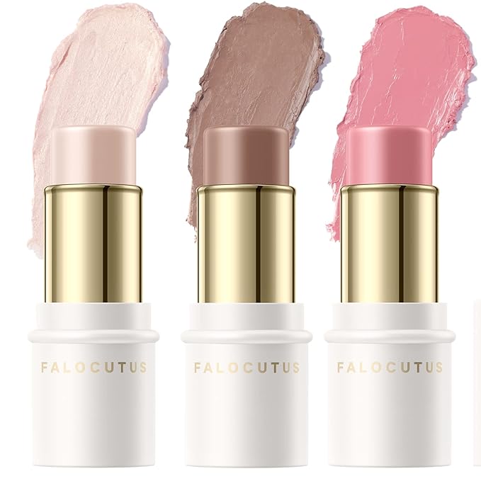 3 Pcs FAIR Contour Stick Set,Cream Blush & Highlighter Bronzer Pen,Long Lasting & Smooth Natural Face Contouring Illuminator,Professional Makeup Kit for All Skin-Velvo Beauty