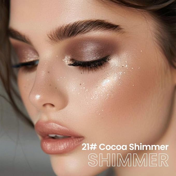 evpct Cocoa Shimmer Cream Eye Shadow Brightener Sticks Set for Eyes, Cocoa Shimmery Matte Pencil Eye shadow Applicator Stick Pen Palette Makeup Waterproof sombras en crema para ojos 21#-Velvo Beauty
