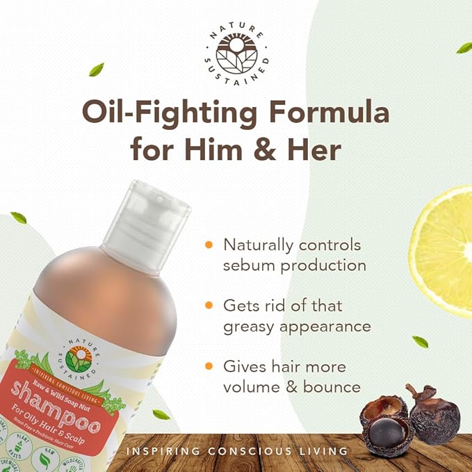 Natural Shampoo for Oily Hair & Scalp - Organic, Raw & Wildcrafted with Probiotics, Hypoallergenic & Sulfate Free Herbal Shampoo for Oil Control, Dandruff, Seborrheic Dermatitis - 9 Oz, Original-Velvo Beauty