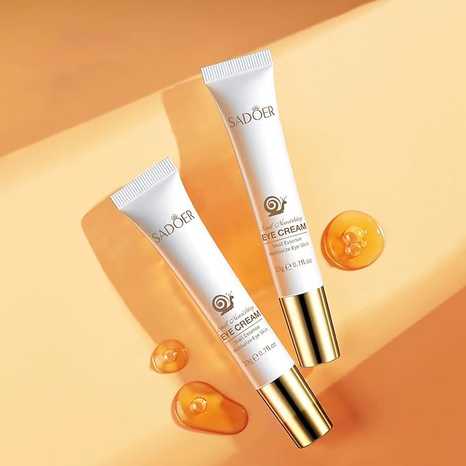 Snail Nourishing Eye Cream - Premium Formula, 20g - Bid Farewell to Dark Circles and Fine Lines and Welcome Elastic and Lustrous Eye Skin-Velvo Beauty