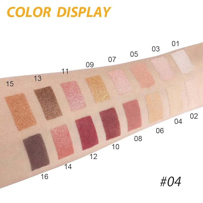 16 Colors Nude Champagne Gold Glitter Matte Shimmer Eyeshadow Palette for Eye Makeup,High Pigmented Brown Eye Shadow Primers Powder Palet de sombras de ojos-Velvo Beauty
