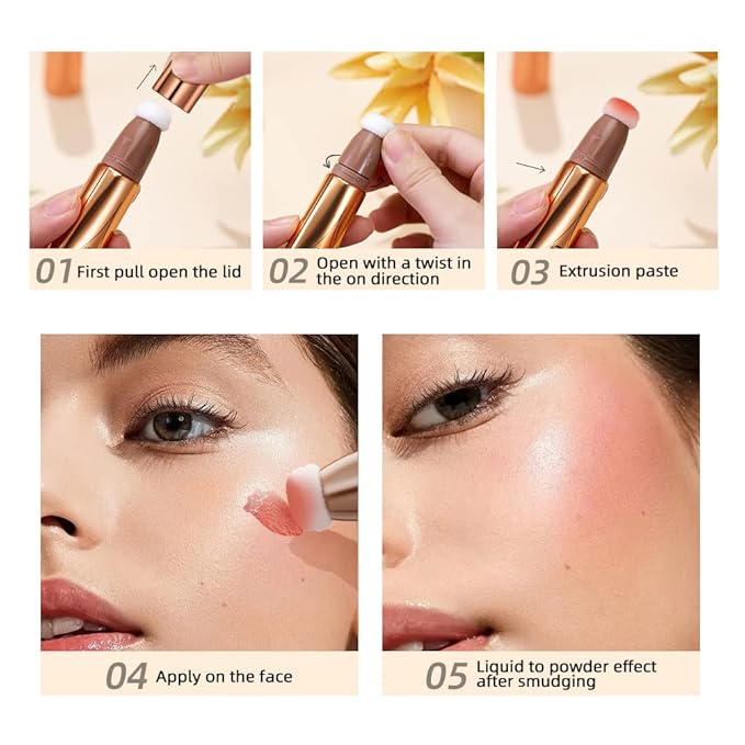 Highlighter Beauty Wand, Shimmer Liquid Highlighter Stick with Cushion Applicator, Lightweight Super Silky Cream Body Face Glowing Highlight Makeup-Velvo Beauty