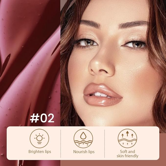 2 Pcs Matte Liquid Lip Stain Peel Off Lip Liner, Long Lasting Lip Tattoo, Waterproof & Transfer-Proof Lip Liner Peel Off Lip Gloss for All Skin Types. 0.12 fl oz #02+#03-Velvo Beauty