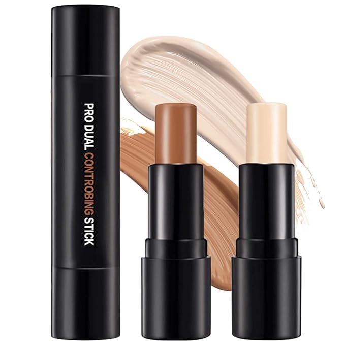 Double-End Contour Highlighter Stick, Face Contour Makeup Contouring Sticks Cream Concealer (1)-Velvo Beauty