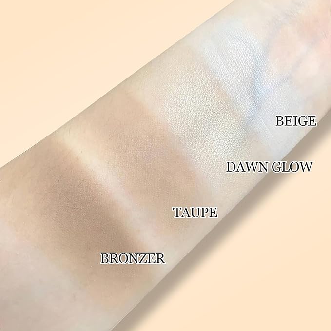 Erinde Face Highlighter Palette, Matte Face Illuminator Palette, Natural Glow Finish, Nude Beige Smooth Baked Powder, Lightweight Blendable Highlighter Makeup, 04 Bright White-Velvo Beauty