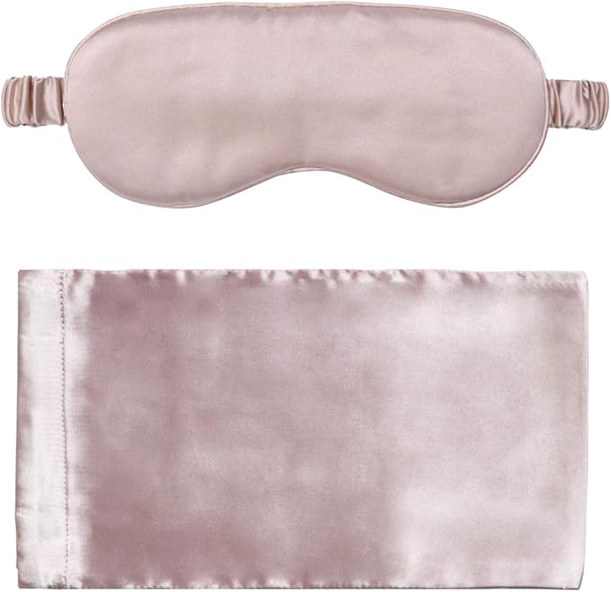 Silk Sleep Mask Light Blocking Luxury 100% Mulberry 19mm Silk Eye Mask Eye Cover Blindfold Ultra Soft Light & Comfy Anti Aging Skin Care with Travel Bag Gift Package-Velvo Beauty