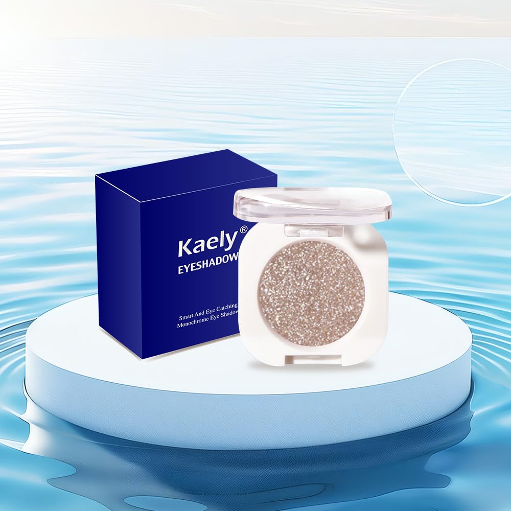 Single Glitter Shimmer Sparkle Eye shadow Palette Makeup, Nude Glitter Eyeshadow for Women, Monochrome Eye Shadow, Pigmented Waterproof Sombras Para Ojos, Vegan, Talc, Paraben & Cruelty Free, 10-Velvo Beauty